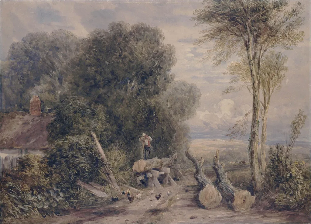 The Saw-Pit, by David Cox, watercolor, 1800