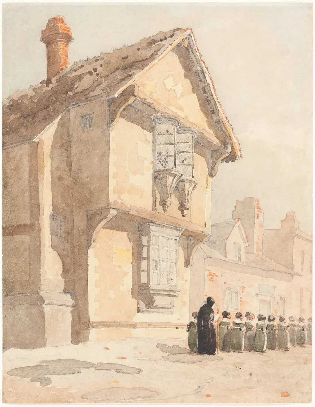 The School Walk, by David Cox, graphite, 1821
