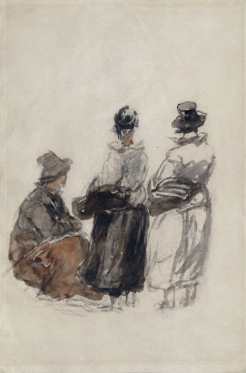 Three Women, by David Cox, watercolor, 1844