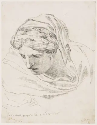 Study of a female head, by David Hockney