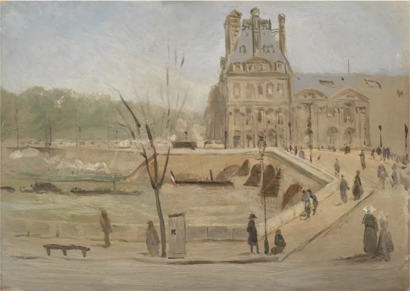 Pont Royal in Paris. Sketch, by David Jacobsen, oil, 1860