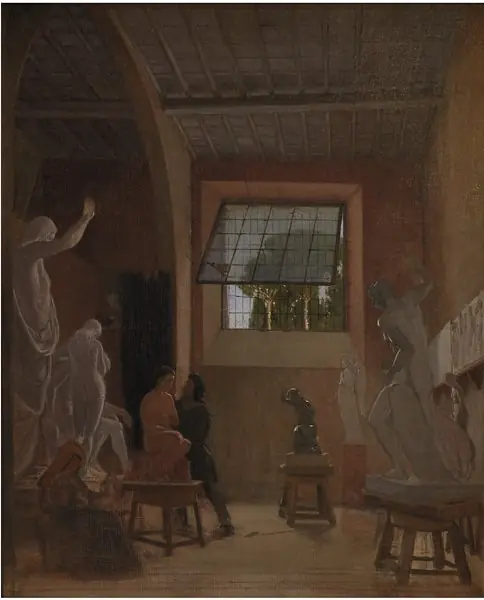 The Sculptor Jens Adolph Jerichau in his Studio in Rome, by David Jacobsen