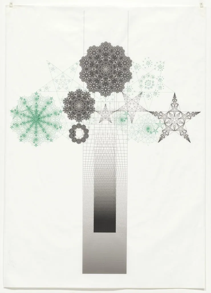 Untitled, by David Kadish Alan Saret, ink, 1988