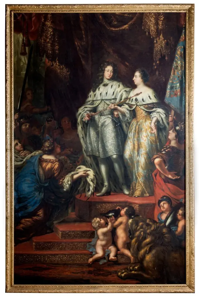 Allegori över hur konung Karl XI mottager regeringen av sin moder Hedvig Eleonora, by David Klöcker Ehrenstrahl