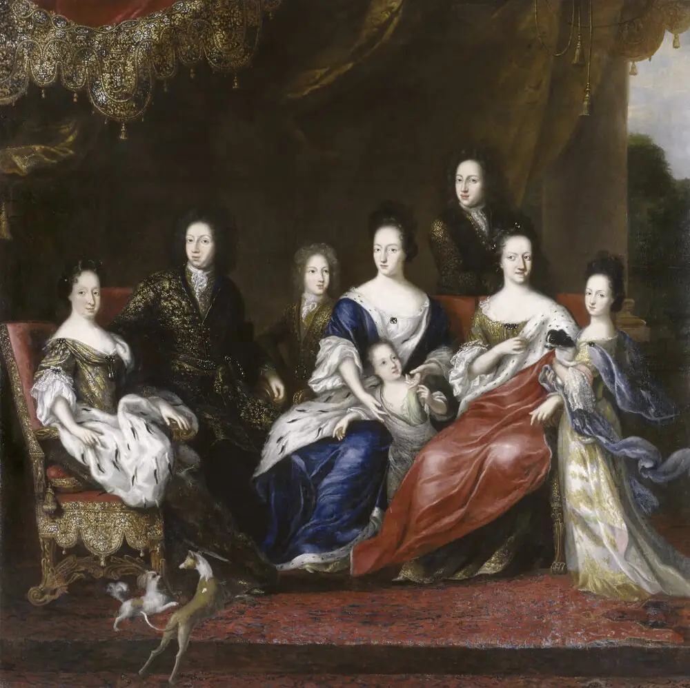 Karl XI konung av Sverige med familj, by David Klöcker Ehrenstrahl, 1696