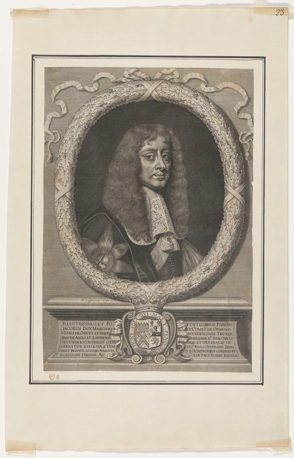 James Butler, First Duke of Ormonde, by David Loggan, ink, 1668