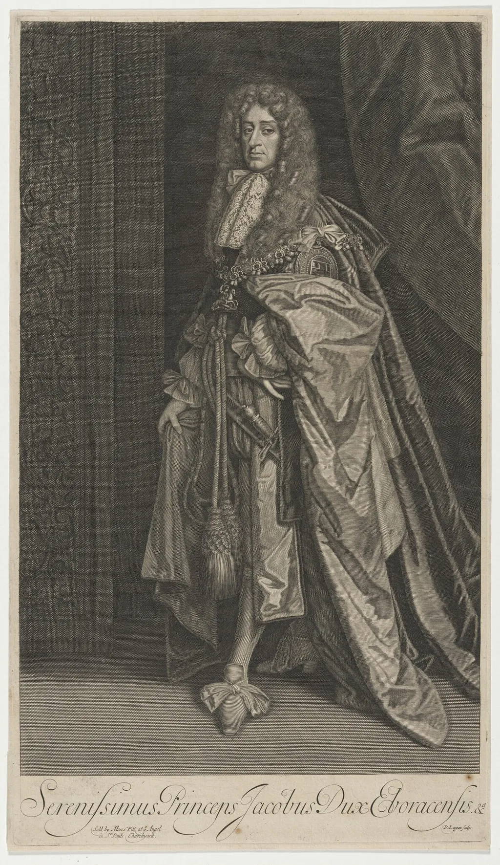James II, as Duke of York, by David Loggan, ink, 1680