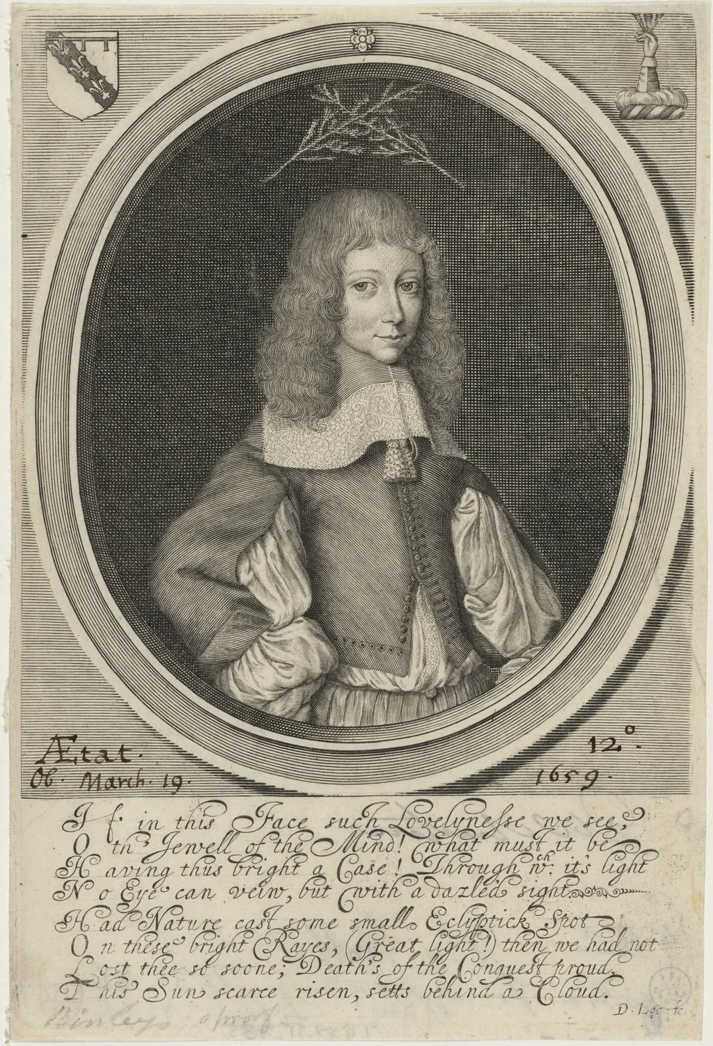 John Goodhand Holt, by David Loggan, ink, 1660