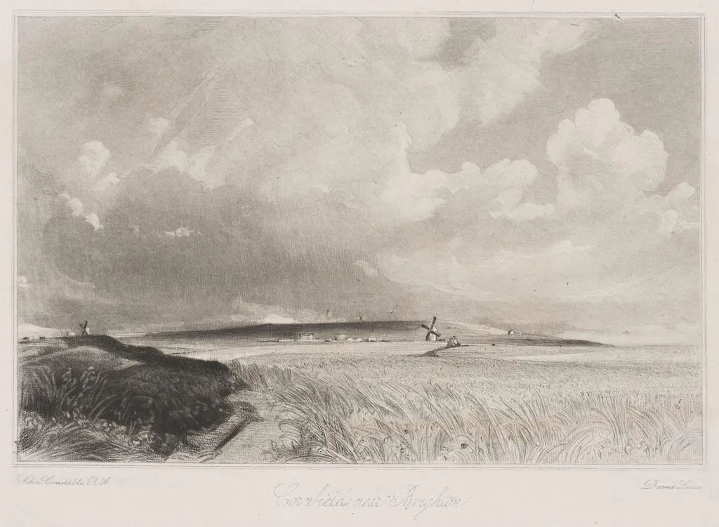 Cornfields near Brighton, by David Lucas, 1850