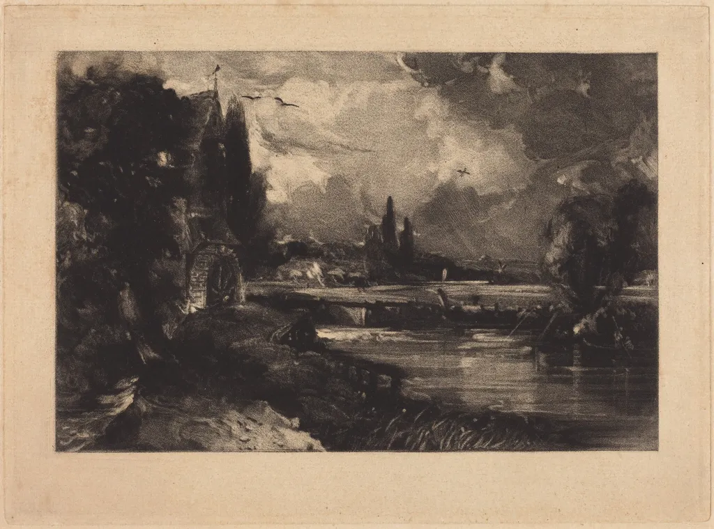 Mill near Colchester, by David Lucas, ink, 1846