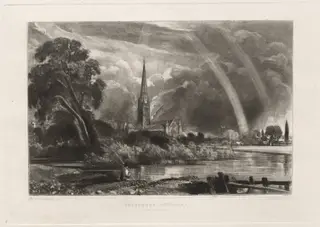 Salisbury Cathedral from the Meadows (Small Plate)