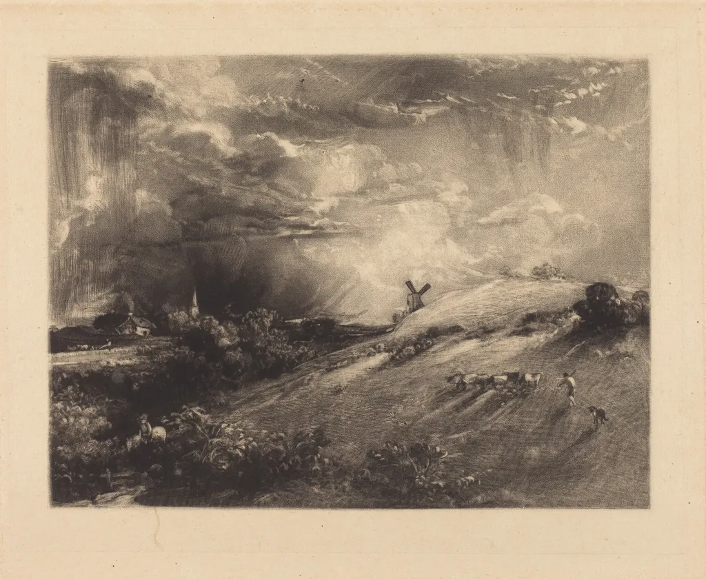 Summer Afternoon, after a Shower, by David Lucas, ink, 1831