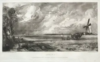 Various Subjects of Landscape, Characteristic of English Scenery from Pictures Painted by John Constable, R.A.: Spring. A Mill on a Common. Hail Squalls. East Bergholt, Suffolk, by David Lucas, 1832