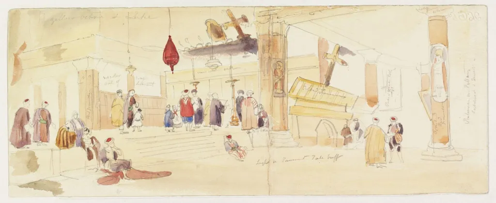Chancel of the Church of the Nativity, Bethlehem., by David RA Roberts, watercolor
