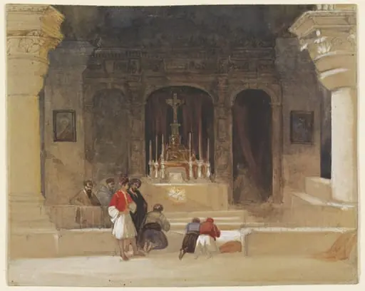 Chapel of St. Helena, Crypt of the Holy Sepulchre, Jerusalem, by David RA Roberts