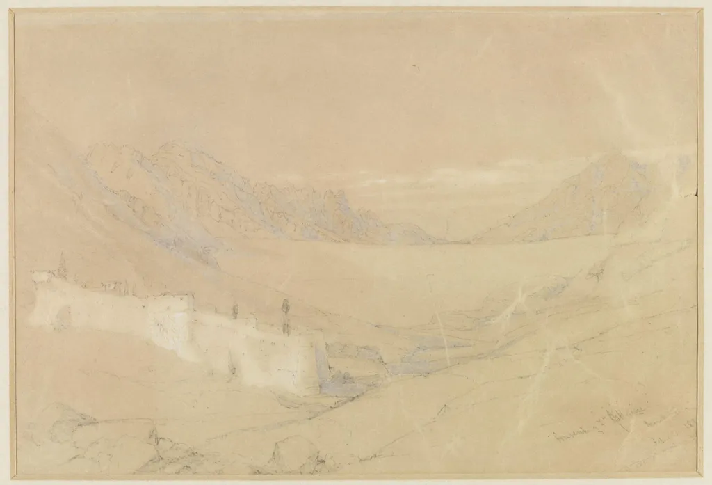 Convent of St. Katherine, Mount Sinai, by David RA Roberts, watercolor, 1839