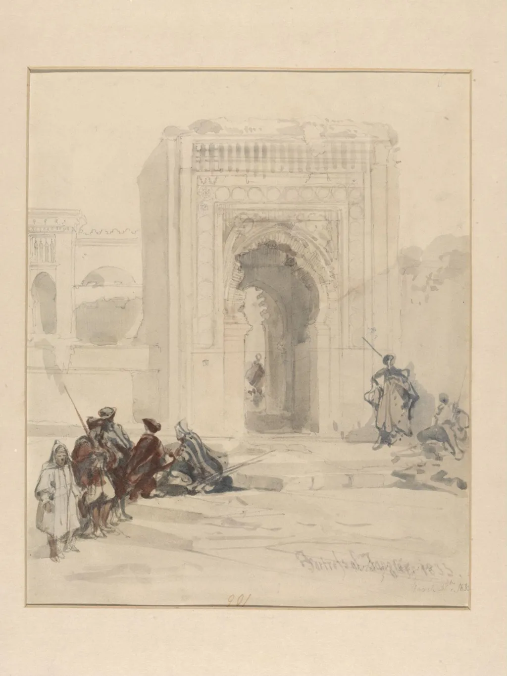 Fortress of Tangier, by David RA Roberts, watercolor, 1833