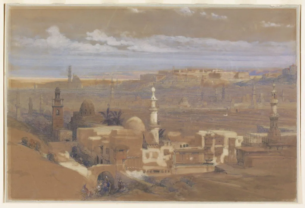 Grand Cairo, by David RA Roberts, watercolor, 1839