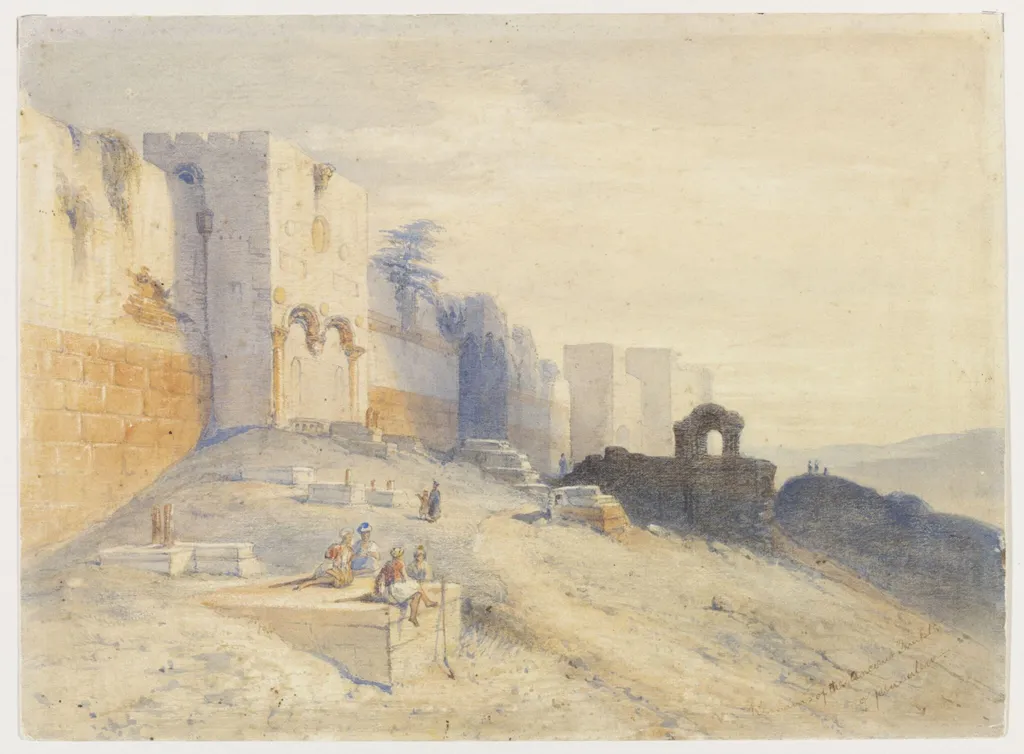 Remains of the Ancient Temple of Jerusalem, by David RA Roberts, watercolor