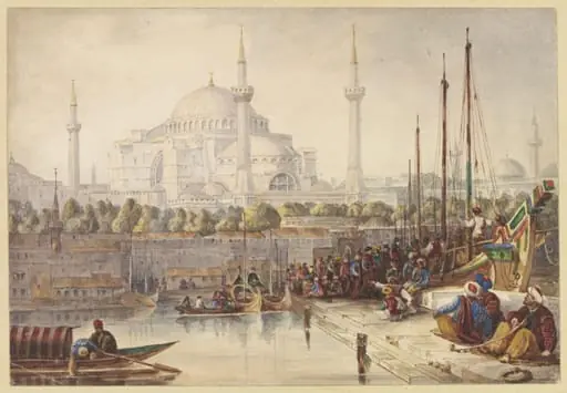 St.Sophia, from the Bosphorus, by David RA Roberts