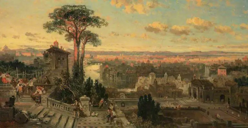 A Study for 'Rome: Sunset from the Convent of Sant' Onofrio on the Janiculum', by David Roberts