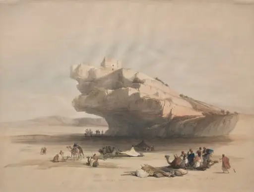 Approach to Petra, an Ancient Watch Tower Commanding the Valley of El Chor, by David Roberts