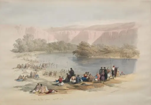 Banks of the Jordan, by David Roberts