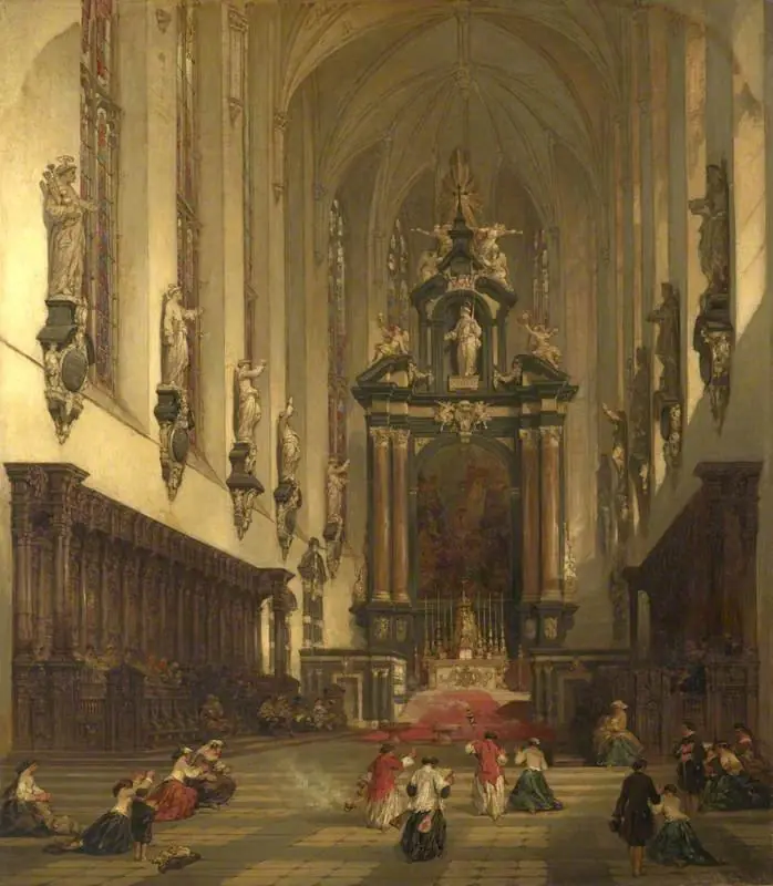 Chancel of the Collegiate Church of St Paul, at Antwerp, by David Roberts