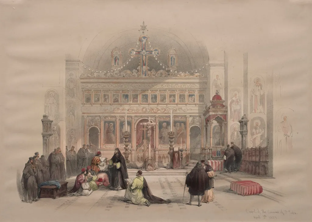 Chapel of the Convent of St. Saba, by David Roberts, 1839