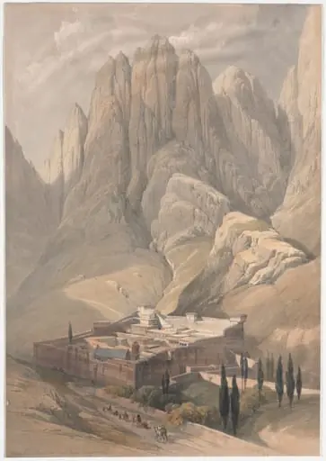 Convent of St. Catherine with Mount Horeb, by David Roberts