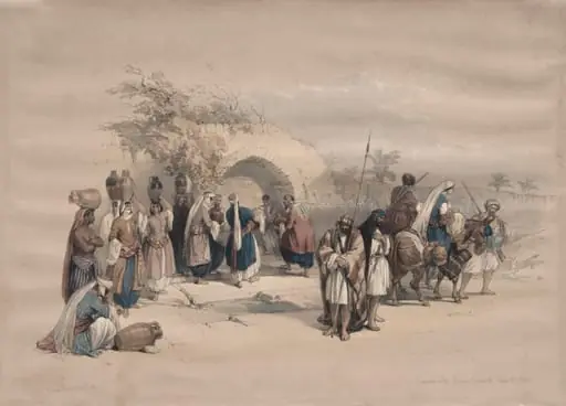 Fountain of the Virgin, Nazareth, by David Roberts
