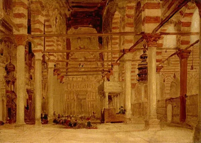 Interior of the Mosque of Metwalis, Cairo, by David Roberts