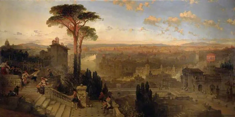 Rome: Sunset from the Convent of Sant' Onofrio on the Janiculum, by David Roberts