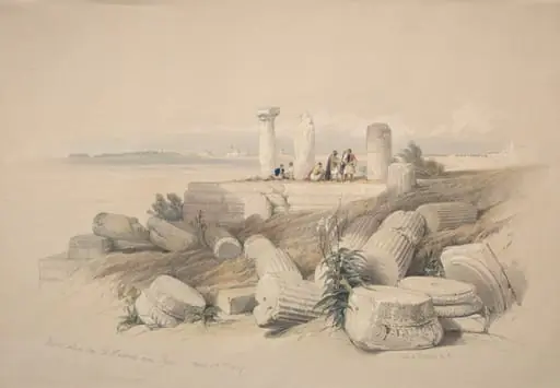Ruins Called Om El Hamed near Tyre, by David Roberts