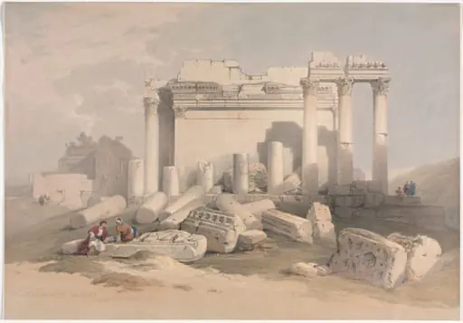 Ruins of the Eastern Portico of the Temple of Baalbec, by David Roberts