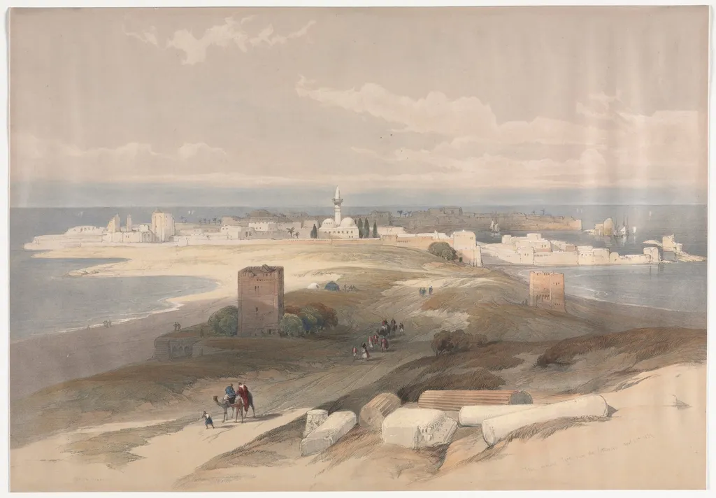 Sur or Tsor, Ancient Tyre from the Isthmus, by David Roberts, 1839