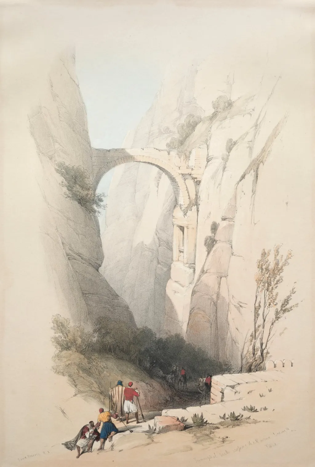 Triumphal Arch Crossing the Ravine Leading to Petra, by David Roberts, 1839