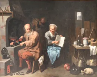 Alchimiste dans son laboratoire, by David Ryckaert III, 1648