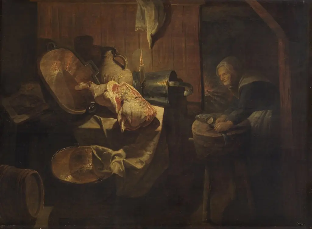 Old woman in the pantry, by David Ryckaert III