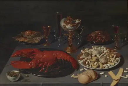 Still life with lobster, by David Ryckaert III