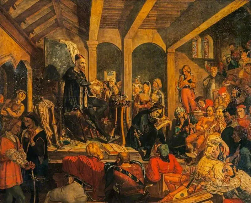 Alchemystical Adept (Paracelsus) Lecturing on the Elixir Vitae, by David Scott