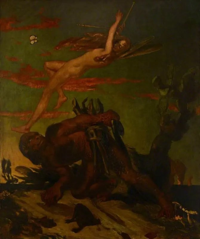 Ariel and Caliban, by David Scott