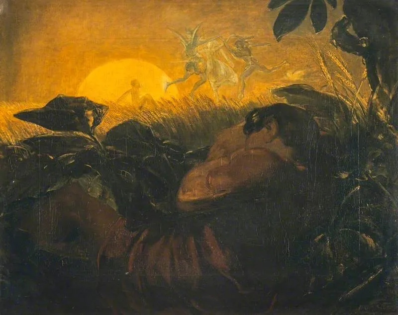 The Belated Peasant (from Milton's 'Paradise Lost'), by David Scott, oil, 1843