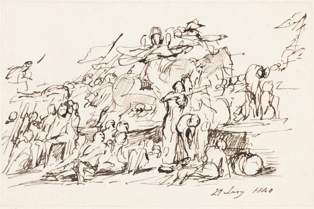 Battle Scene, by David, Sir Wilkie, ink, 1840