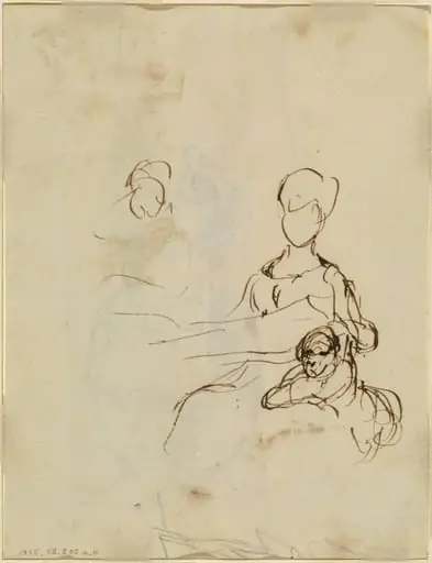 Study of a Mother and Child [verso], by David, Sir Wilkie