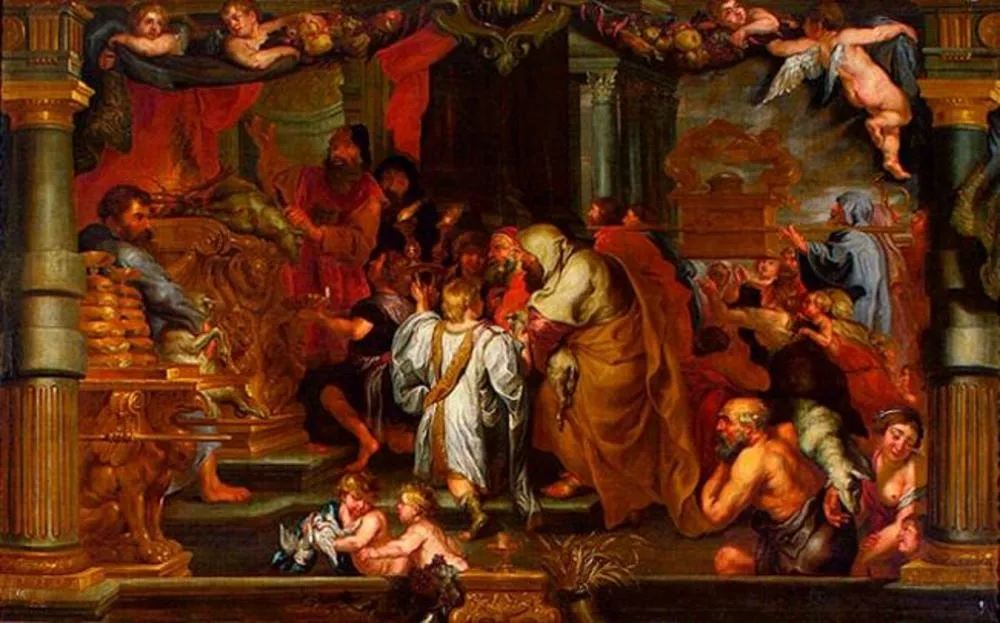 The sacrifice of the Old Covenant, by David Teniers III, oil, 1673