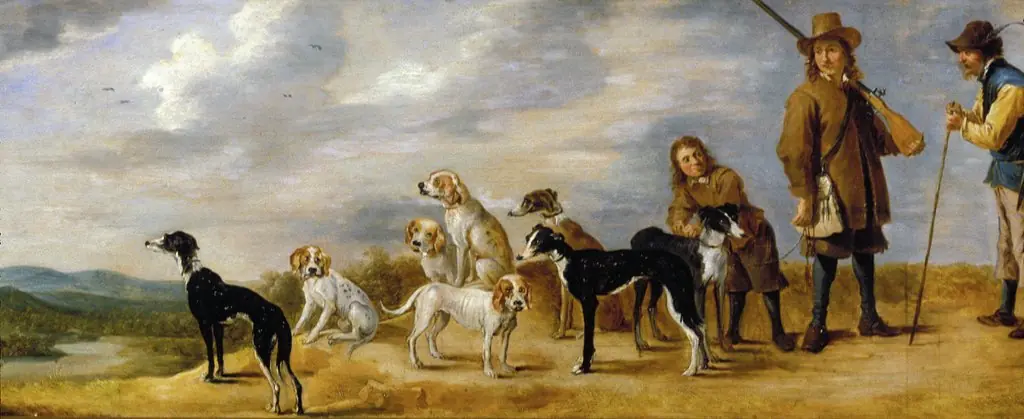 A Hunter with Eight Hounds, by David Teniers the Younger