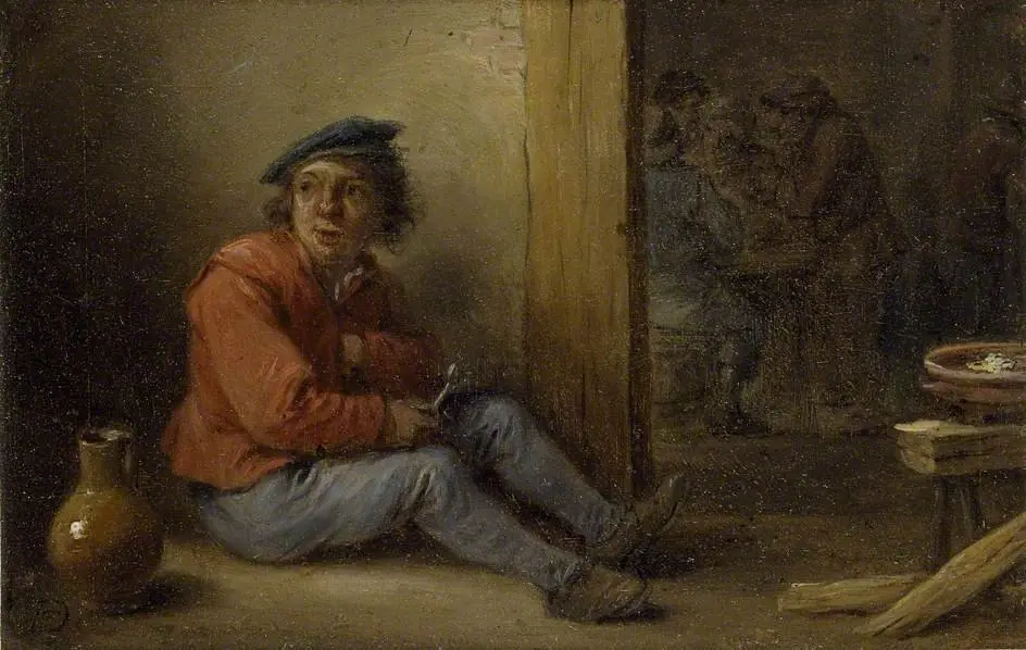 A young Peasant seated in an Interior, by David Teniers the Younger