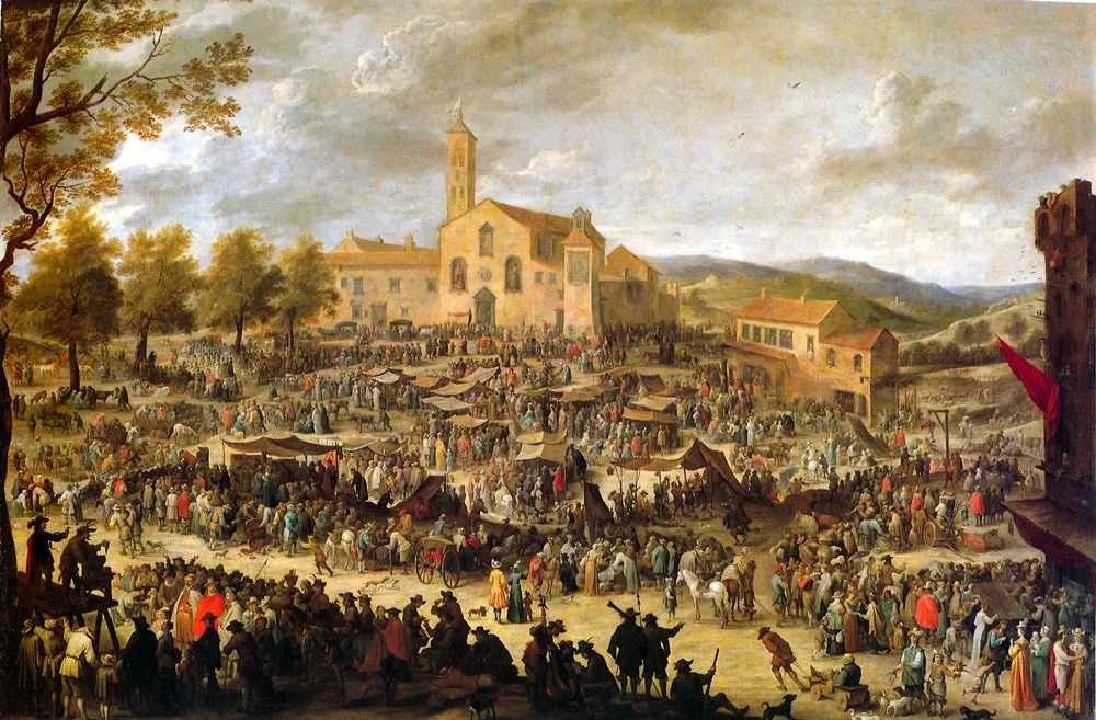 Annual Fair at Santa Maria Dell'Impruneta in Florence, by David Teniers the Younger, oil, 1650