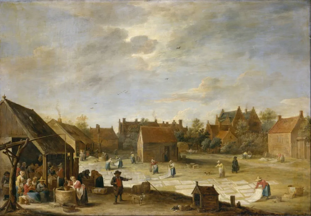 Bleaching Field, by David Teniers the Younger, oil, 1645